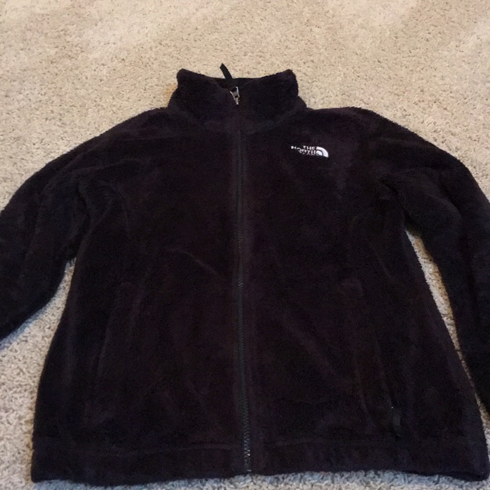 A fuzzy black North Face.